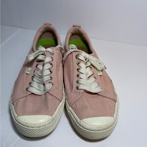Cariuma Oca Low Canvas Sneakers Pink Bamboo Vegan Rio Men’s 8 Woman’s 9.5